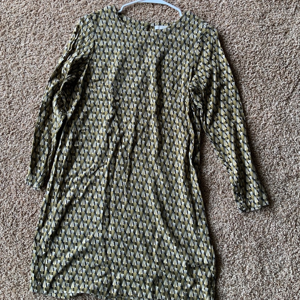 Festive jersey long-sleeve mini dress